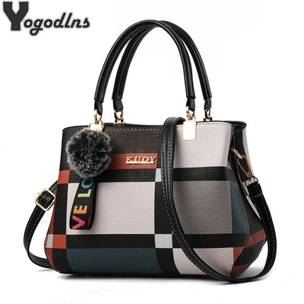 Elegant Designer Handbags Women Bags Messenger PU Leather Crossbody Bags Hairball tassen Girls Shoulder Bag Top-hand Tote Bag PlatiNum