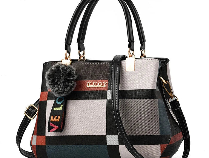 Elegant Designer Handbags Women Bags Messenger PU Leather Crossbody Bags Hairball tassen Girls Shoulder Bag Top-hand Tote Bag PlatiNum