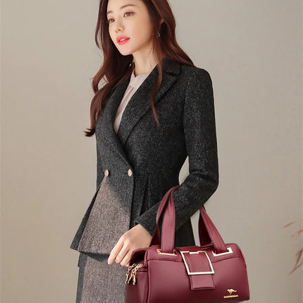 Women Multi-layers Top-handle Bag Quality Leather Handbags Purses Female Luxury Designer Large Capacity Boston Ladies Sac A Main PlatiNum