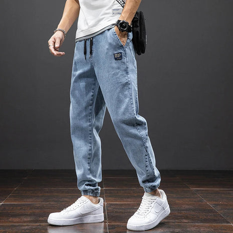 Spring Summer Black Blue Cargo Jeans Men Streetwear Denim Jogger Pants Men Baggy Harem Jean Trousers Plus Size PlatiNum