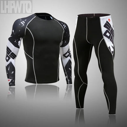 Men's Sports Suit MMA rashgard male Quick drying Sportswear Compression Clothing Fitness Training kit Thermal Underwear leggings PlatiNum