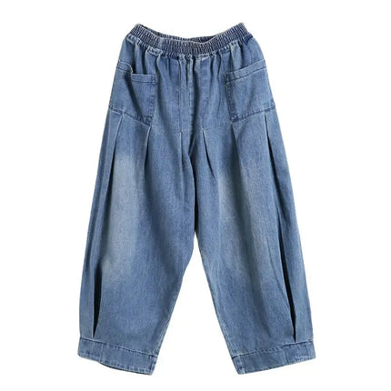 Nuovi Jeans larghi Oversize donna Denim pantaloni Casual incrociati pantaloni Harem Vintage femminili pantaloni Bloomers 2022 Jeans a gamba larga mamma