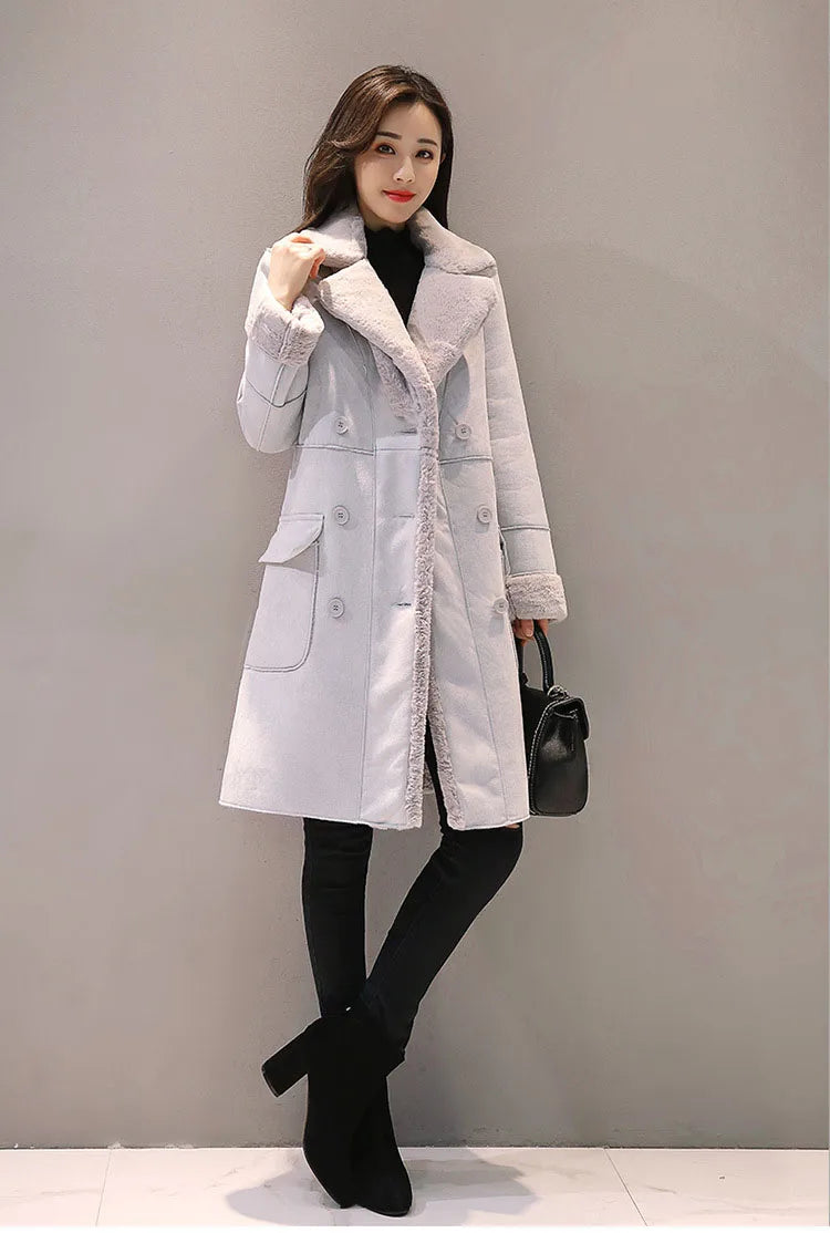 Winter Fashion New High Quality Rabbit Fur Coat Velvet Fur Coat Long Fur Coat Female Loose Thick Warm Mink Fur Teddy Coat