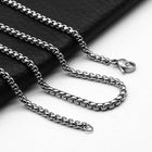 1Pc Stainless Steel Square Rolo Stainless Steel Chain Necklace Round Box Necklace Men Women Width 2mm-5mm PlatiNum