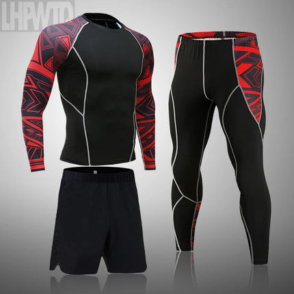 Men's Sports Suit MMA rashgard male Quick drying Sportswear Compression Clothing Fitness Training kit Thermal Underwear leggings PlatiNum