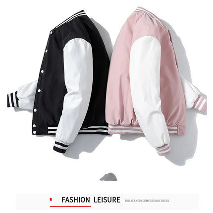 Winter Varsity Jacket Men Women Streetwear Basketball Jacket Fashion Casual Thick Parkas Men Korean Patchwork Couple Coat Button