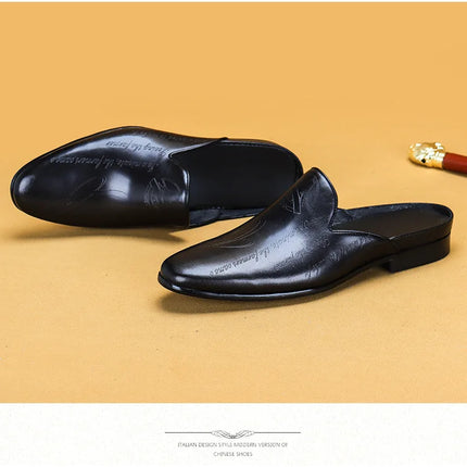 Pantofole da uomo di lusso italiane Mocassini in vera pelle Mocassini da uomo Casual Scarpe da uomo antiscivolo Moda estiva Mezze scarpe da uomo