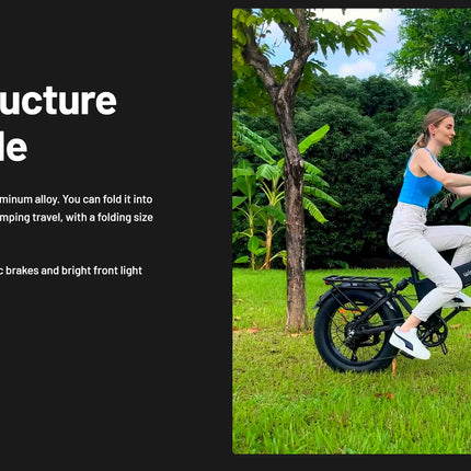 [Spedizione Diretta UE] Bicicletta Elettrica da Pendolarismo per Adulti, Fatbike Pieghevole Fuoristrada 48V13Ah 20*4.0\" con Trasmissione a 7 Velocità e APP