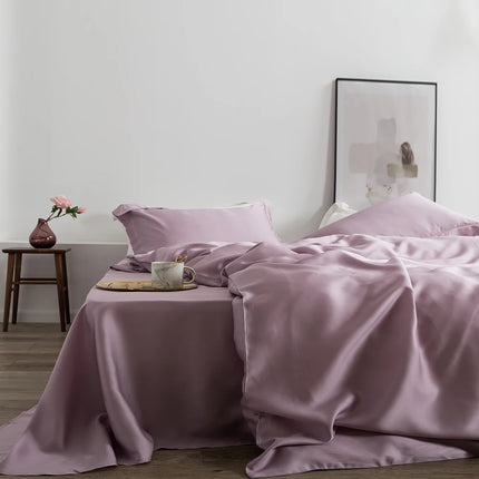 Liv-Esthete Verano Grado superior Naturaleza 10% seda Rosa Juego de ropa de cama Mujer Sábana Funda nórdica Juego de funda de almohada Queen King Juego de cama