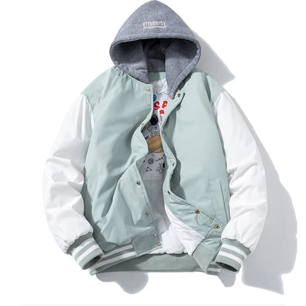 Winter Varsity Jacket Men Women Streetwear Basketball Jacket Fashion Casual Thick Parkas Men Korean Patchwork Couple Coat Button