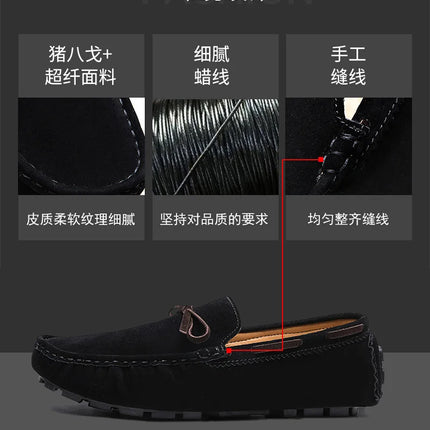2025 Mocassino da uomo Grigio Marrone Nero Mocassini Scarpe da uomo in pelle Designer di lusso Marchio Moda Sneakers Appartamenti Slip on Leggero
