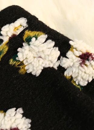 Three Dimensional Flower Skirts Women Winter High Waist Woolen Thickened Long Skirt Female Autumn New PlatiNum
