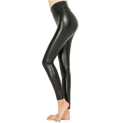 Trendy New Oversized WOMEN'S Leggings, High Waisted Tight and Sexy PU Leather Pants, Colorful Yoga Pants for Women PlatiNum