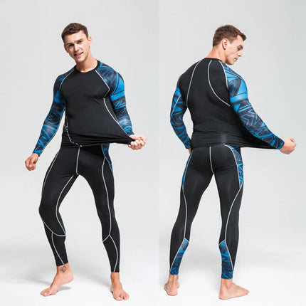 Men's Sports Suit MMA rashgard male Quick drying Sportswear Compression Clothing Fitness Training kit Thermal Underwear leggings PlatiNum