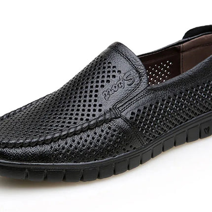 Moda scarpe in vera pelle da uomo piatte traspiranti estive scarpe casual da uomo morbide e confortevoli calzature maschili in pelle KA3559