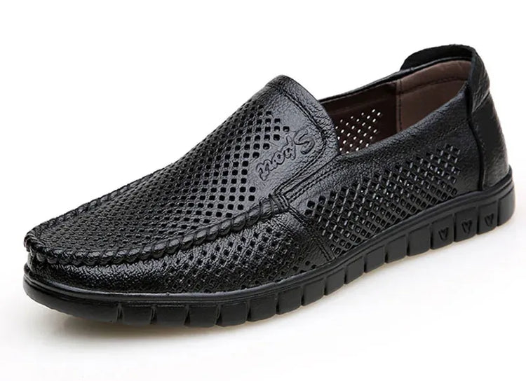 Moda scarpe in vera pelle da uomo piatte traspiranti estive scarpe casual da uomo morbide e confortevoli calzature maschili in pelle KA3559