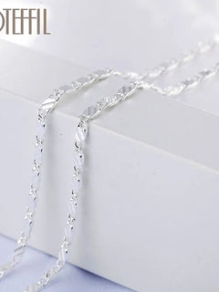 DOTEFFIL 925 Silver 16/18/20/22/24/26/28/30 Inch 2mm Charm Chain Necklace For Women Man Fashion Wedding Party Jewelry