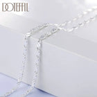 DOTEFFIL 925 Silver 16/18/20/22/24/26/28/30 Inch 2mm Charm Chain Necklace For Women Man Fashion Wedding Party Jewelry PlatiNum