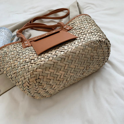 Borse estive in paglia da donna di alta qualità Borse a tracolla da donna alla moda Borsa da spiaggia tote femminile di grande capacità di design