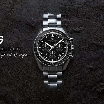 PAGANI DESIGN 2026 Nuovo CK2988 Orologio da Polso da Uomo al Quarzo di Lusso Retrò con Funzione Luna, Vetro Zaffiro e Cronografo di Precisione