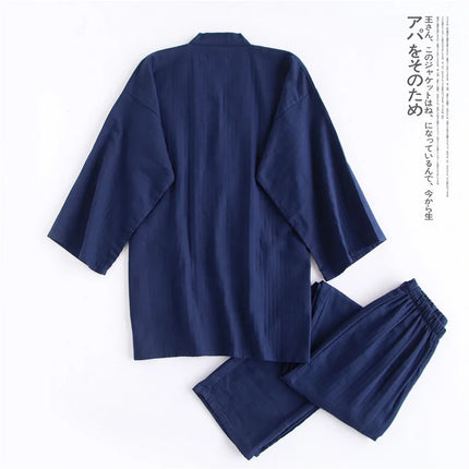 Pantaloni cardigan kimono stile giapponese 2 pezzi Set indumenti da notte da uomo accappatoio in cotone comodo abito da casa vestaglia indumenti da notte casual quotidiano