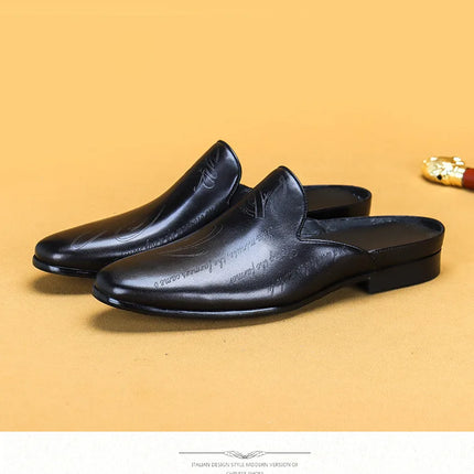 Pantofole da uomo di lusso italiane Mocassini in vera pelle Mocassini da uomo Casual Scarpe da uomo antiscivolo Moda estiva Mezze scarpe da uomo