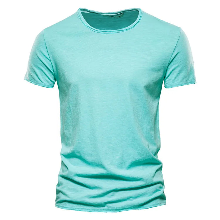 T-shirt da uomo in cotone 100% Casual morbida Fitness Estate T-shirt sottili Abbigliamento per la casa da uomo O-Collo Manica corta Soild T Shirt per uomo