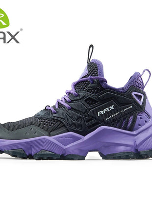 RAX Running Shoes Men&Women Outdoor Sport Shoes Breathable Lightweight Sneakers Air Mesh Upper Anti-slip Natural Rubber Outsole PlatiNum