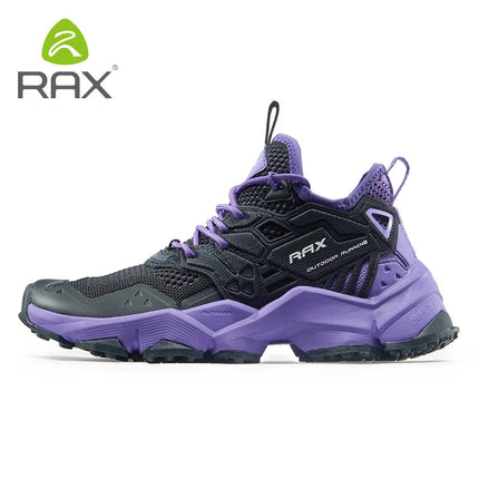 RAX Running Shoes Men&Women Outdoor Sport Shoes Breathable Lightweight Sneakers Air Mesh Upper Anti-slip Natural Rubber Outsole PlatiNum