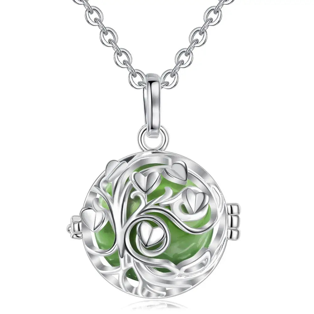 Eudora Gravidanza Bola Harmony Palla Ciondolo Albero della Vita Gabbia Fit Carillon Campana Collana con Sfera per Mamma Incinta Regalo con Scatola K411N20