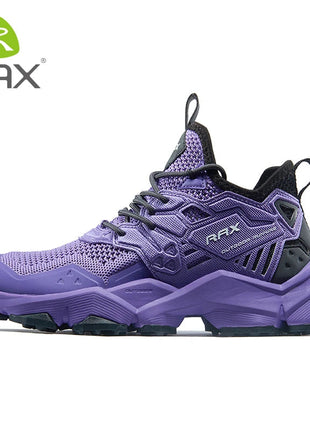 RAX Running Shoes Men&Women Outdoor Sport Shoes Breathable Lightweight Sneakers Air Mesh Upper Anti-slip Natural Rubber Outsole PlatiNum