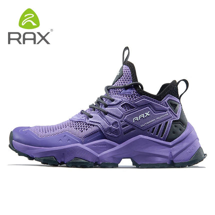 RAX Running Shoes Men&Women Outdoor Sport Shoes Breathable Lightweight Sneakers Air Mesh Upper Anti-slip Natural Rubber Outsole PlatiNum
