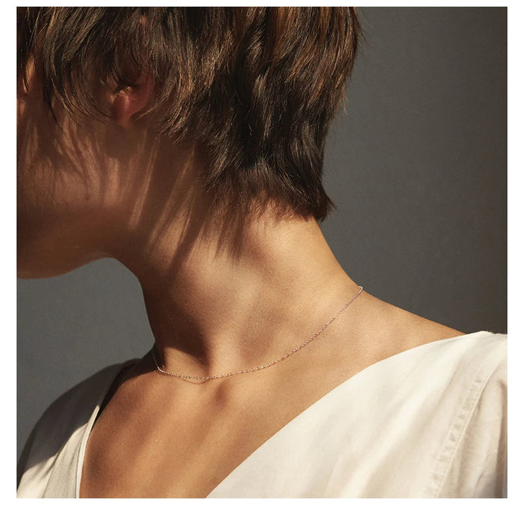 eManco Fine Chain Necklace Stainless Steel Gold Color Pendants Short Long Statement Women  Colar Gift Stainless Steel Jewelry PlatiNum