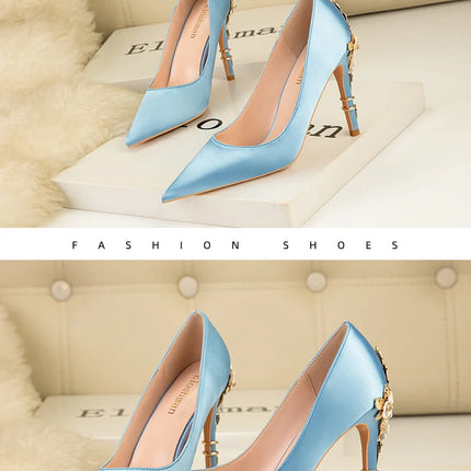 Moda mujer tacones altos bajos de aguja boda/fiesta zapatos de salón de señora primavera/otoño calzado femenino clásico calzado de mujer