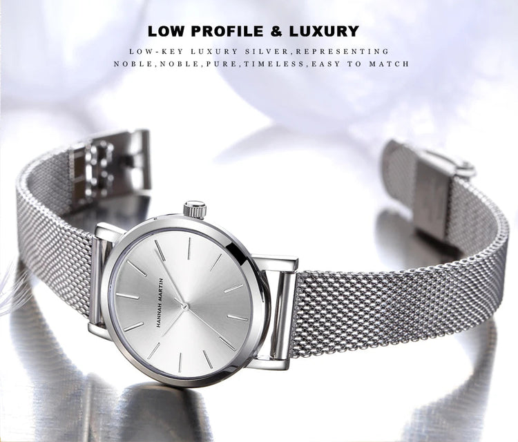 HANNAH MARTIN Movimento al quarzo giapponese in acciaio inossidabile di qualità del marchio Orologio Dropshipping da donna impermeabile da 36 mm in oro rosa completo platinumshop