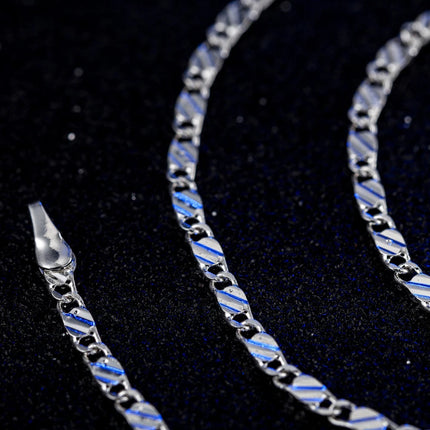 DOTEFFIL 925 Silver 16/18/20/22/24/26/28/30 Inch 2mm Charm Chain Necklace For Women Man Fashion Wedding Party Jewelry PlatiNum