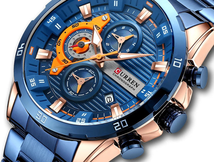 CURREN orologio da uomo orologi da uomo al quarzo sportivi di lusso delle migliori marche orologio da polso cronografo impermeabile in acciaio pieno da uomo Relogio Masculino platinumshop