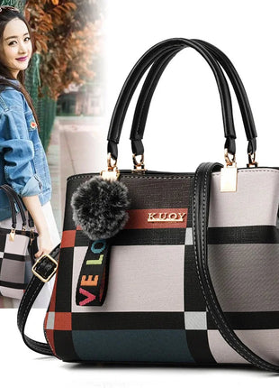 Elegant Designer Handbags Women Bags Messenger PU Leather Crossbody Bags Hairball tassen Girls Shoulder Bag Top-hand Tote Bag PlatiNum