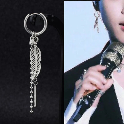KPOP Orecchini coreani in acciaio inossidabile Donna Uomo Luna Piuma Catena Croce Orecchini punk geometrici Gioielli Hip Hop Unisex platinumshop