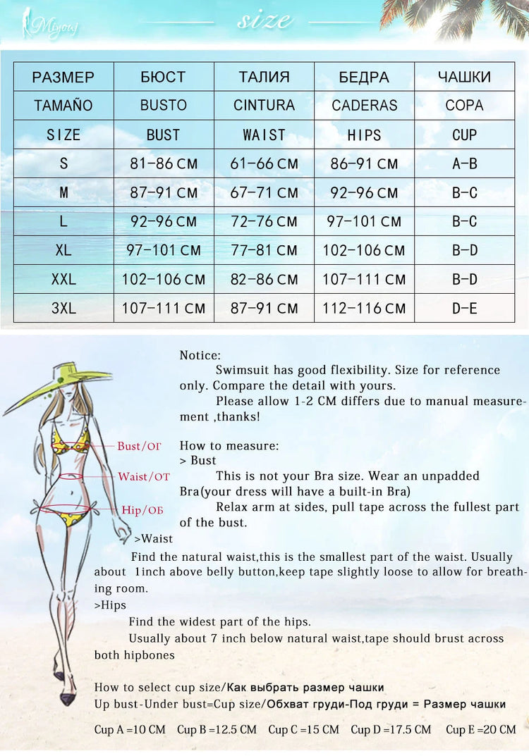 Miyouj Nuovi Bikini Stampati Costumi da bagno Donna Costume da bagno sexy Fasciatura Bikini Set 2024 Beachwear String Costumi da bagno Micro Biquinis platinumshop