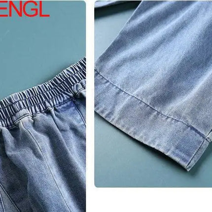 Nuovi Jeans larghi Oversize donna Denim pantaloni Casual incrociati pantaloni Harem Vintage femminili pantaloni Bloomers 2022 Jeans a gamba larga mamma