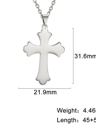 Cazador Collana con ciondolo croce religiosa alla moda di Gesù Collane a catena in acciaio inossidabile color oro per regalo di gioielli cavi unisex PlatiNum