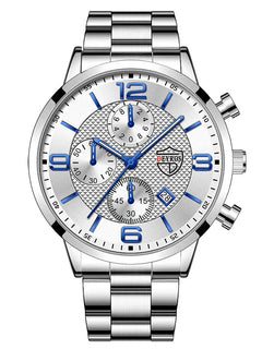 Orologi da uomo alla moda Orologio da polso al quarzo di lusso Calendario da uomo Business Casual Orologio in pelle Orologio luminoso