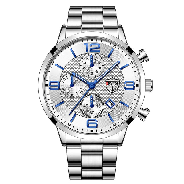 Orologi da uomo alla moda Orologio da polso al quarzo di lusso Calendario da uomo Business Casual Orologio in pelle Orologio luminoso platinumshop