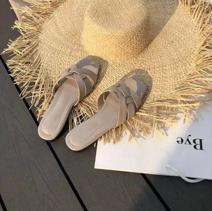 Nuove donne di arrivo Pantofole estive Presentazioni aziende produttrici giochi Open Toe Scarpe casual piatte Sandalo per il tempo libero Infradito da spiaggia femminile Big Size 41 42 43 - platinumshop