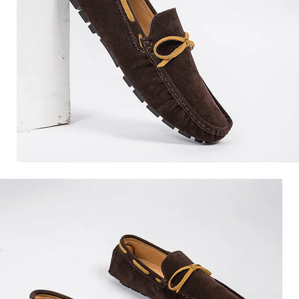 2025 Mocassino da uomo Grigio Marrone Nero Mocassini Scarpe da uomo in pelle Designer di lusso Marchio Moda Sneakers Appartamenti Slip on Leggero