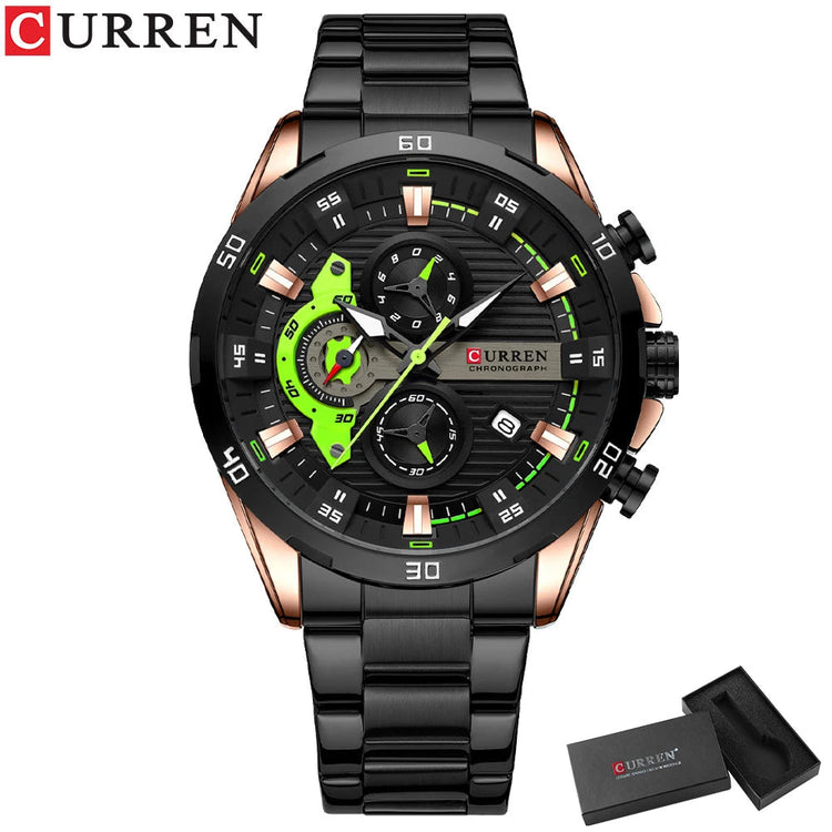 CURREN orologio da uomo orologi da uomo al quarzo sportivi di lusso delle migliori marche orologio da polso cronografo impermeabile in acciaio pieno da uomo Relogio Masculino platinumshop