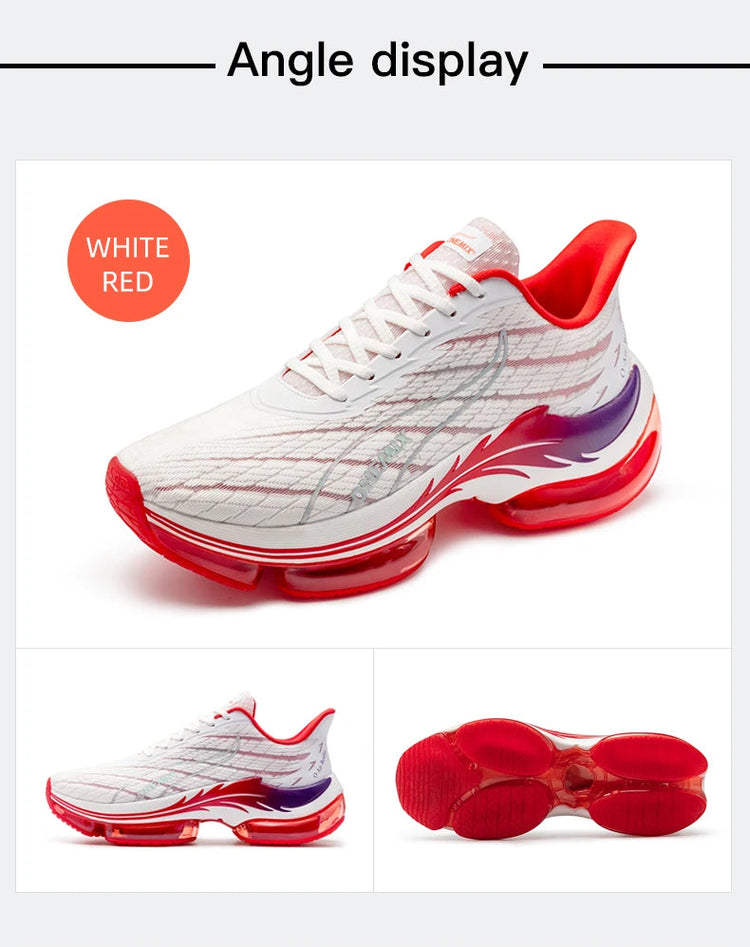 Scarpe da corsa da uomo ONEMIX rimbalzo ammortizzante scarpe sportive da corsa all'aperto traspiranti scarpe da ginnastica da uomo con aumento dell'altezza 6-7cm PlatiNum