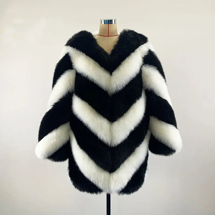 ZADORIN New Fashion Women Luxury Faux Fox Fur Coat Women Fashion Winter Coat Thick Warm Fake Fur Jacket Coats Chaqueta Mujer