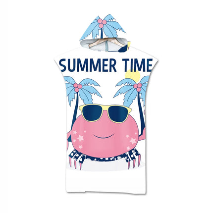 Adult Hooded Microfiber Beach Towel Printed Quick Dry Pool Poncho Bath Towel Robe Cloak
